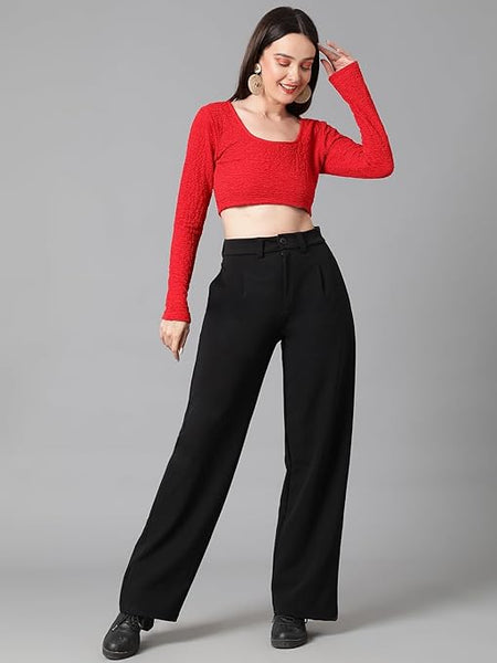 Womens Korean Jade Black Trousers