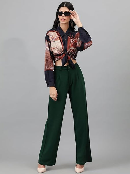 Womens Korean Pine Green Trousers