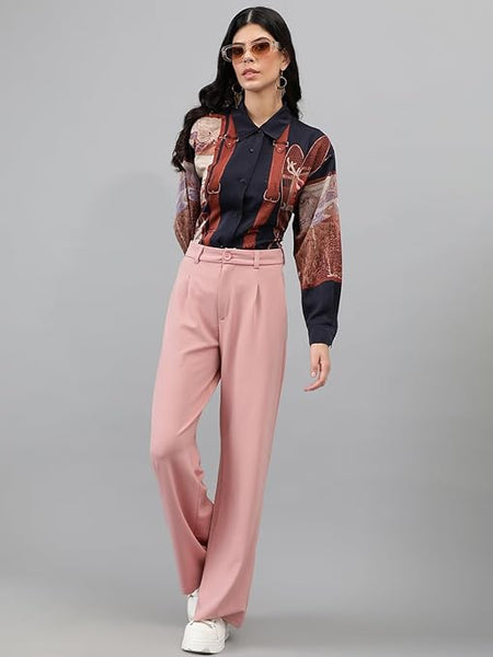 Womens Korean Pink Trousers