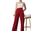 Women Solid Polyester Cherry Maroon Trouser