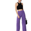 Women Solid Polyester Purple Trouser