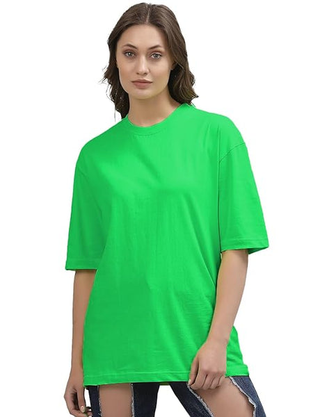 Women Oversized Half Sleeve Neon Tshirt