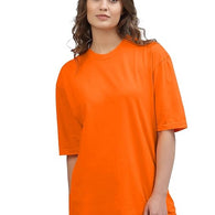 Women Oversized Half Sleeve Orange Tshirt