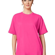 Women Oversized Half Sleeve Pink Tshirt