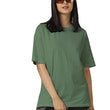 Women Cotton Oversized Pista Green T-shirt