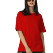 Women Cotton Oversized Red T-shirt