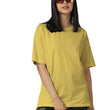 Women Cotton Oversized Yellow T-shirt