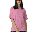 Women Cotton Oversized Pink T-shirt