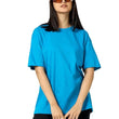 Women Cotton Oversized Sky Blue T-shirt