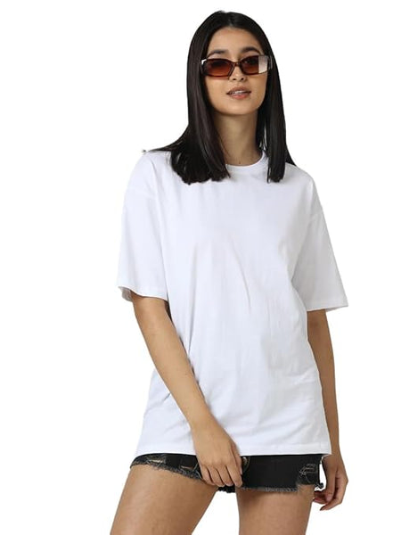 Women Cotton Oversized White T-shirt