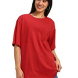 Pure Cotton Women Half Sleeve Red T-Shirt