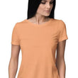 Women Plain Regular fit Peach T-Shirt