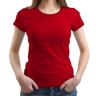 Women Plain Regular fit Red T-Shirt