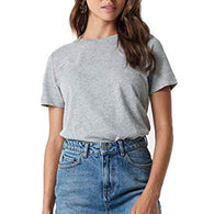 Plain Cotton Women Grey T-Shirts