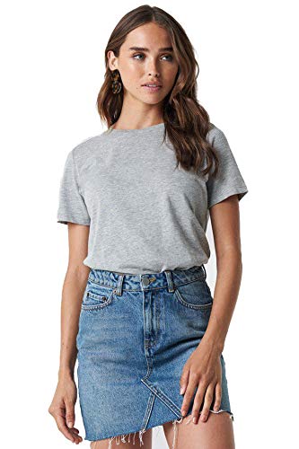 Plain Cotton Women Grey T-Shirts