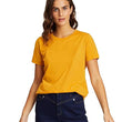 Plain Cotton Women Mustard T-Shirts