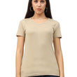 Women Plain Cotton Light Brown T-Shirt