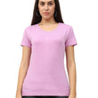 Women Plain Cotton Lavender T-Shirt