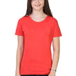 Women Plain Cotton Coral Red T-Shirt