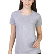 Women Plain Cotton Grey T-Shirt