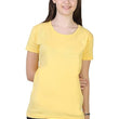 Women Plain Cotton Yellow T-Shirt