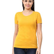 Women Cotton Plain Mustard Yellow T-Shirt