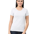 Women Cotton Plain White T-Shirt